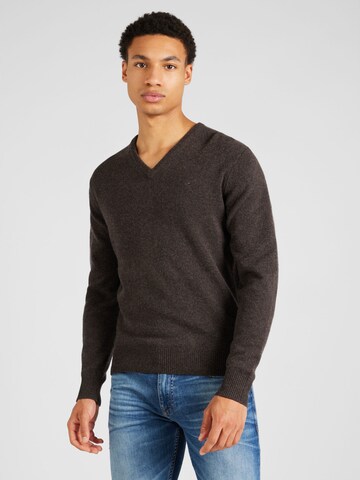 Pull-over Hackett London en marron : devant