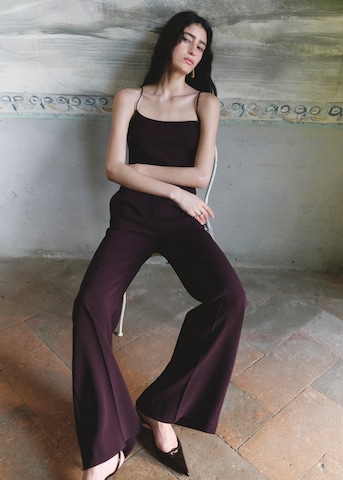MANGO Flared Pleated Pants 'IGUANA' in Red
