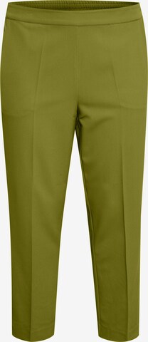 KAFFE CURVE Pleated Pants 'Sakira' in Green: front