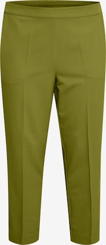 KAFFE CURVE Regular Pleated Pants 'Sakira' in Green: front