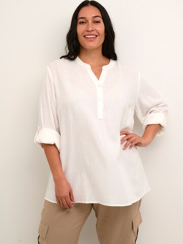 KAFFE CURVE Blouse 'Mille' in White: front