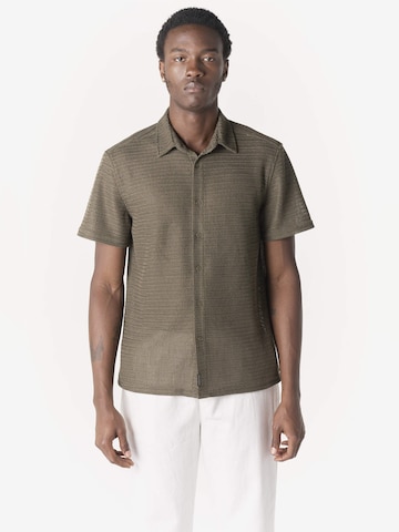 KOROSHI Regular fit Srajca | zelena barva: sprednja stran