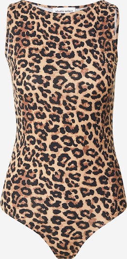 studioselect Body camiseta 'Rika' en beige / marrón castaño / negro, Vista del producto