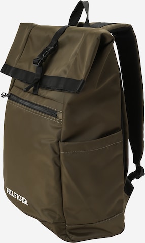 TOMMY HILFIGER Backpack 'Monotype' in Green: front