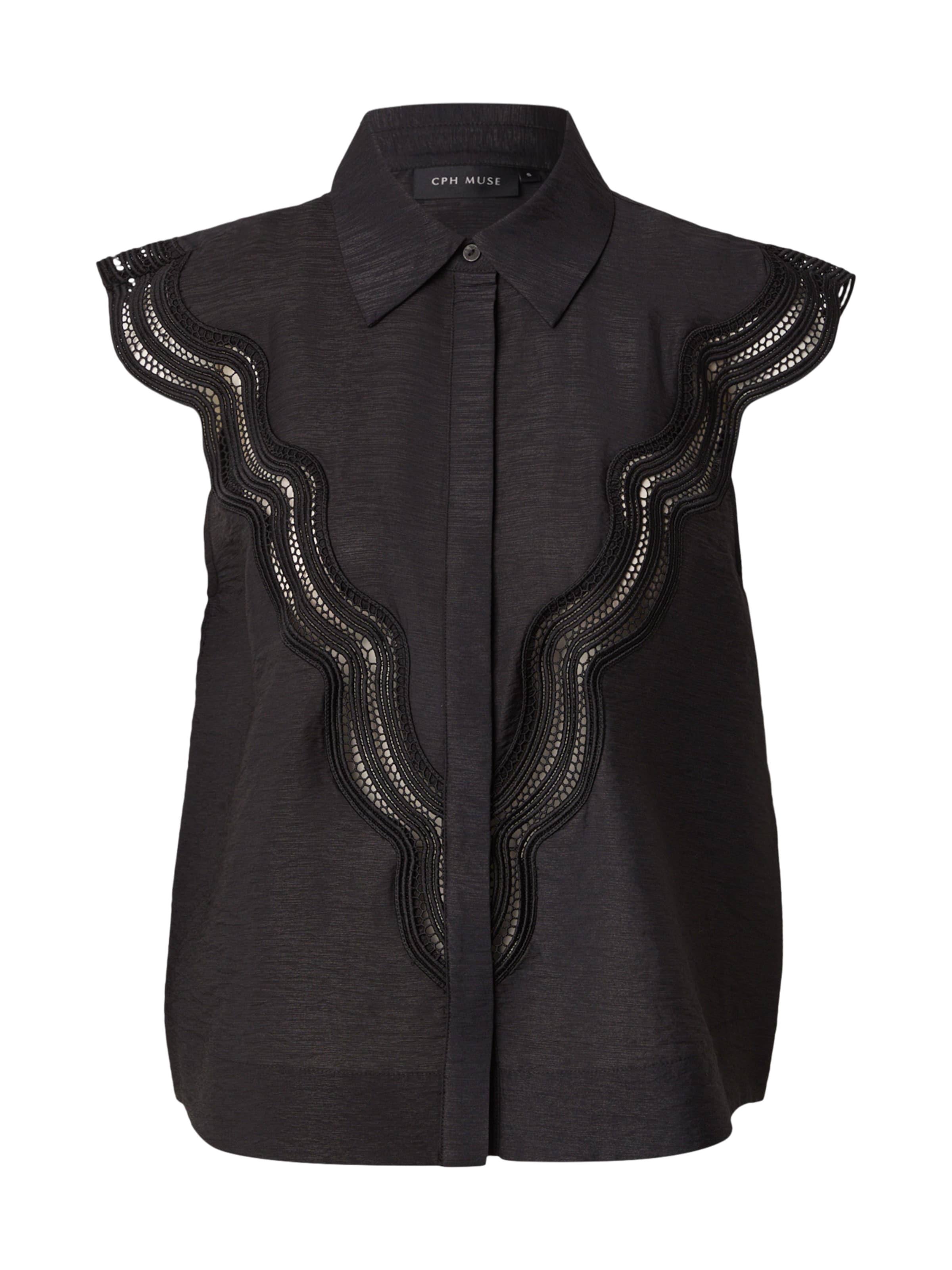 melns Cph Muse Blūze 'COLE': no priekšpuses