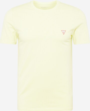 T-Shirt GUESS en jaune : devant