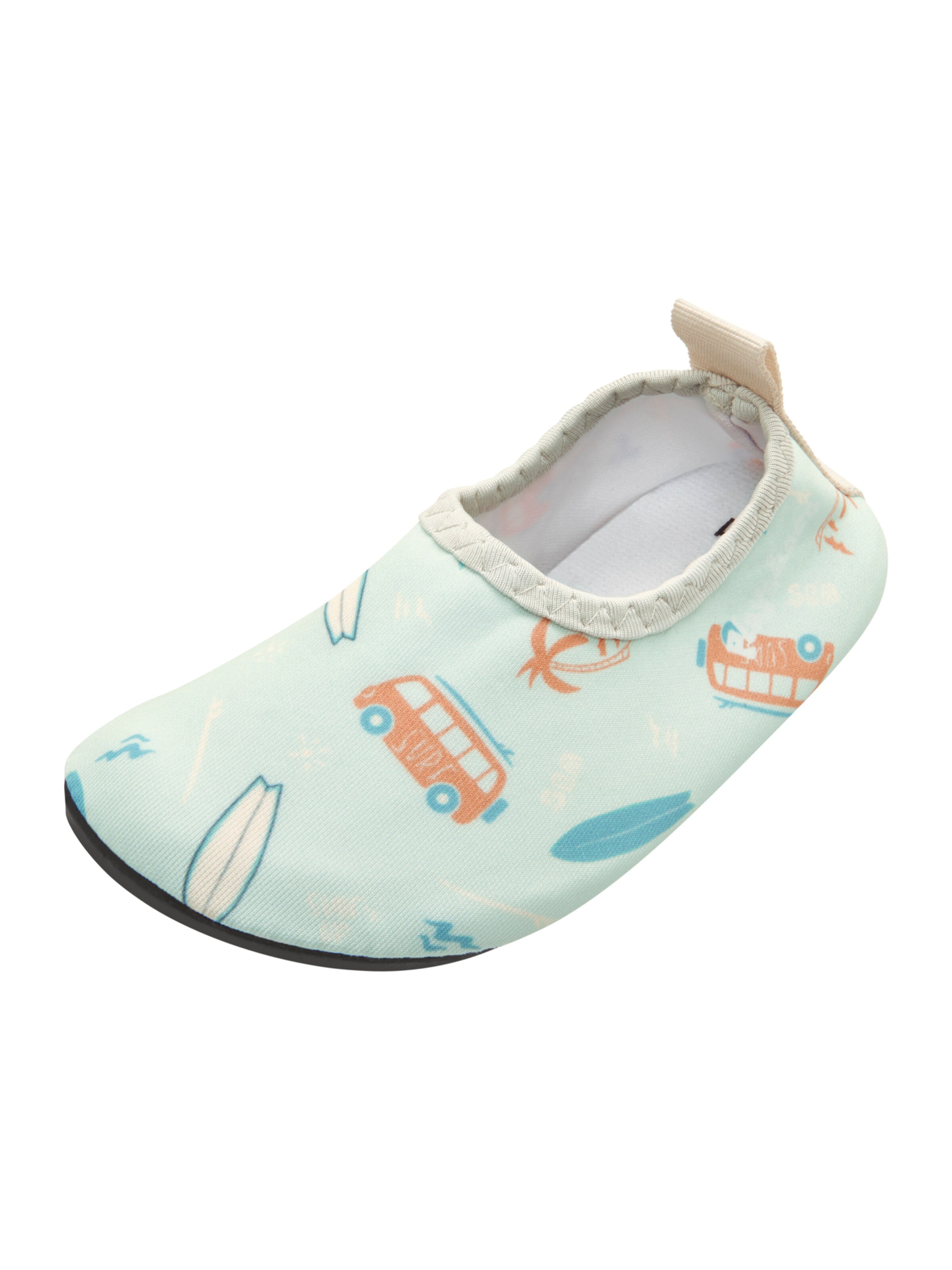 PLAYSHOES Badeschuh in creme / türkis / azur / orange, Produktansicht