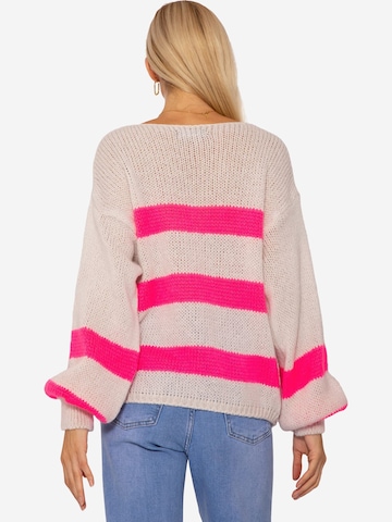 SASSYCLASSY Sweter oversize w kolorze beżowy