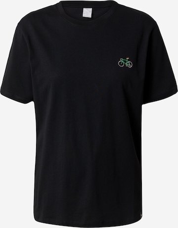 T-shirt 'Peacy Ride' Iriedaily en noir : devant