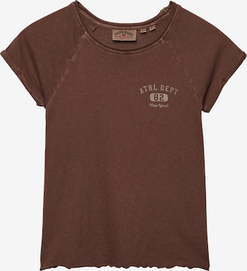 Superdry & Co Shirt 'Athletic Essentials' in Bruin: voorkant