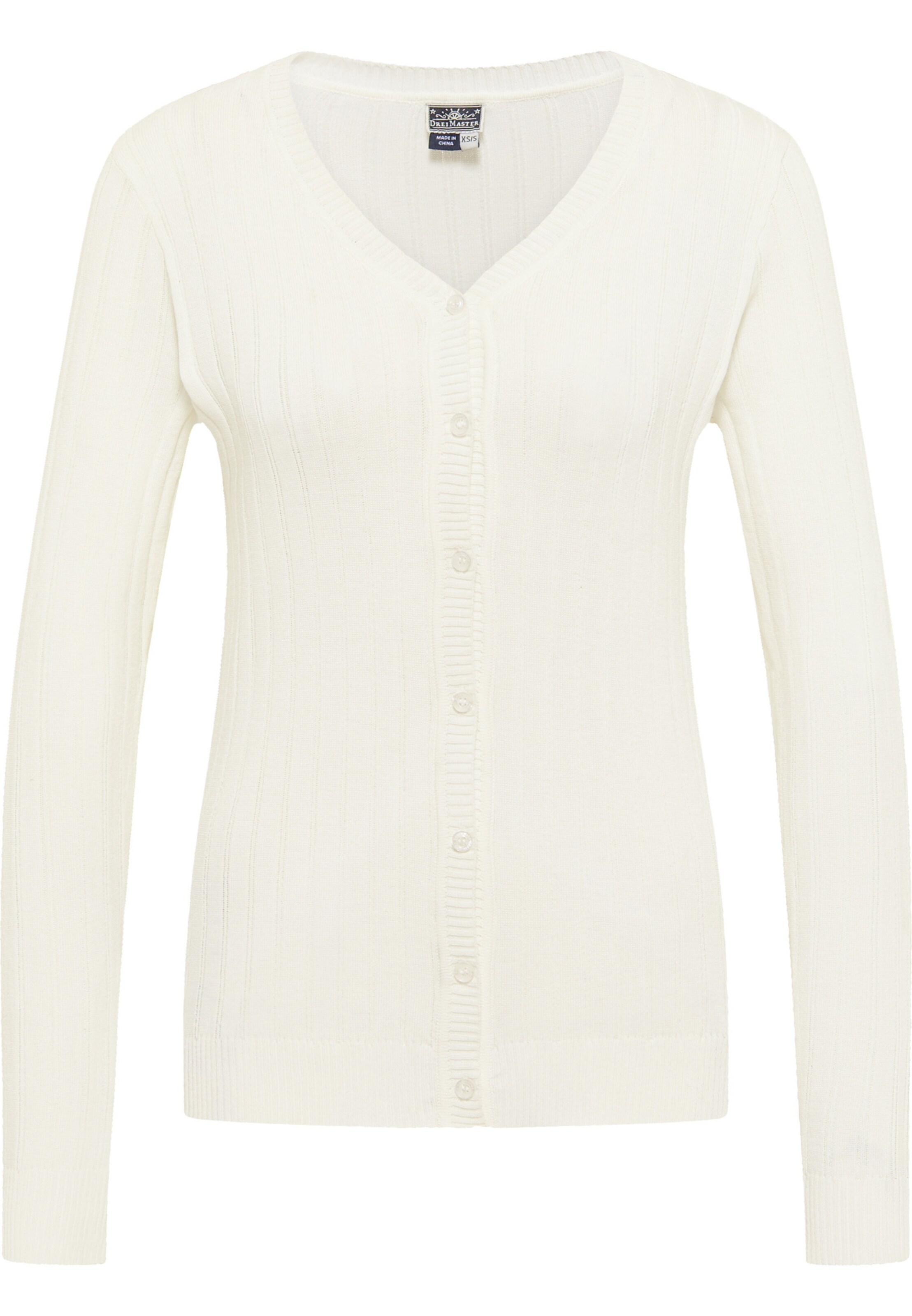 DreiMaster Maritim Strickjacke in Weiß: Vorderseite