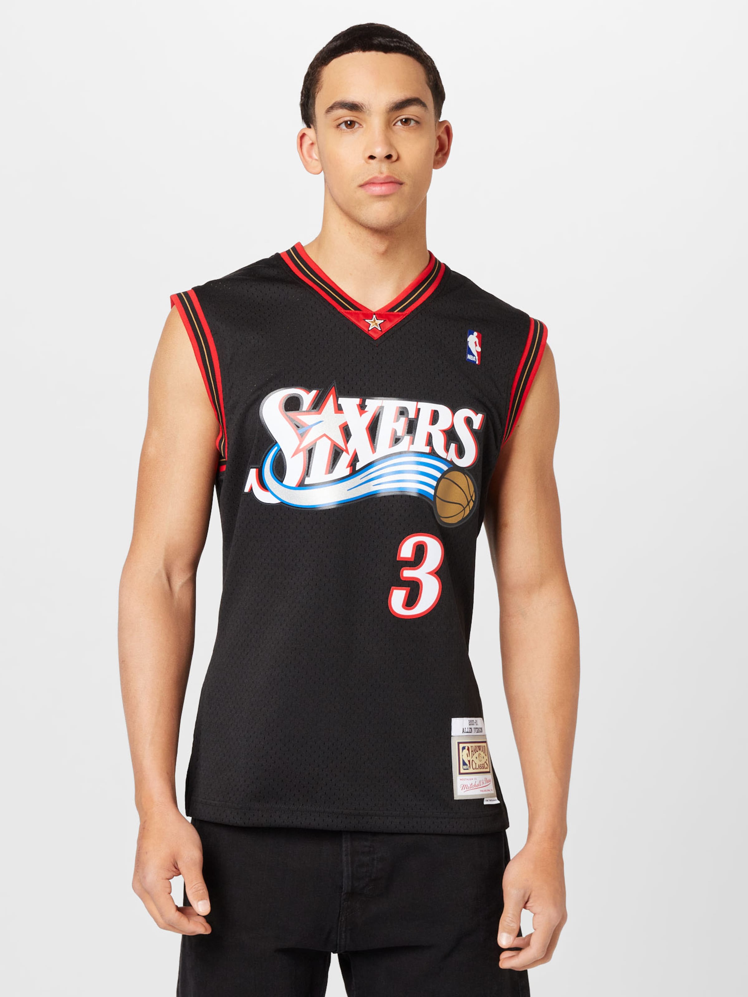 Mitchell Ness Top Philadelphia 76ers Allen Iverson in Schwarz ABOUT YOU