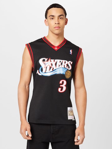 Mitchell & Ness - Camisa 'Philadelphia 76ers Allen Iverson' em preto: frente