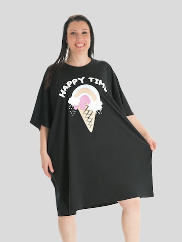 LEAFLETIC Oversizekleid‌ in Schwarz