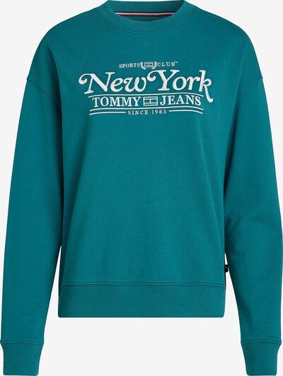 Tommy Jeans Sweatshirt 'Varsity' in türkis / weiß, Produktansicht