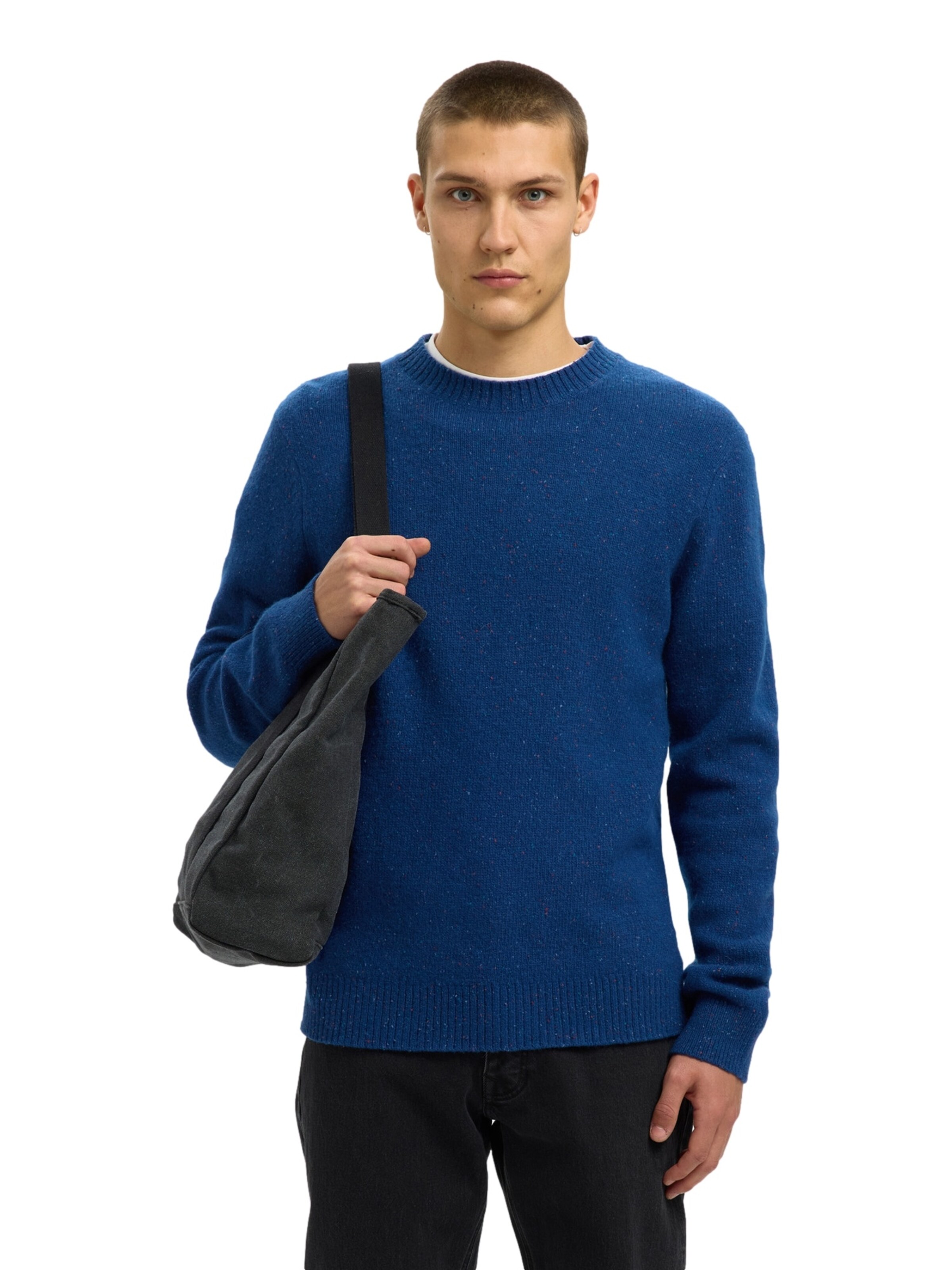 Pull-over 'Neil' SELECTED HOMME en bleu : devant