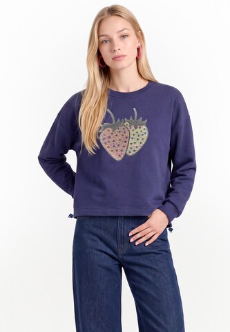 Sweat-shirt MYMO en bleu : devant