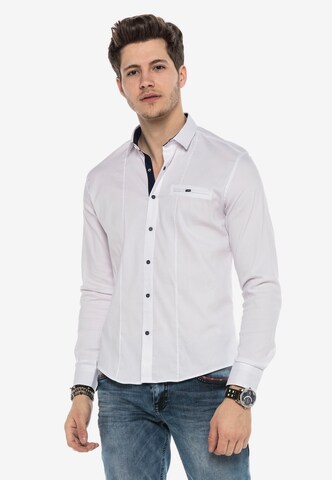 CIPO & BAXX Regular fit Button Up Shirt in White: front