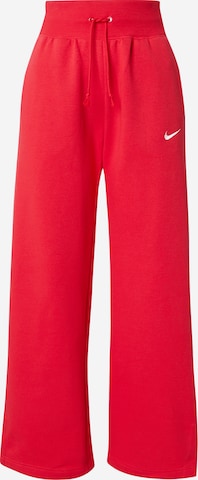 NIKE Wide leg Byxa 'Phoenix Fleece' i röd: framsida