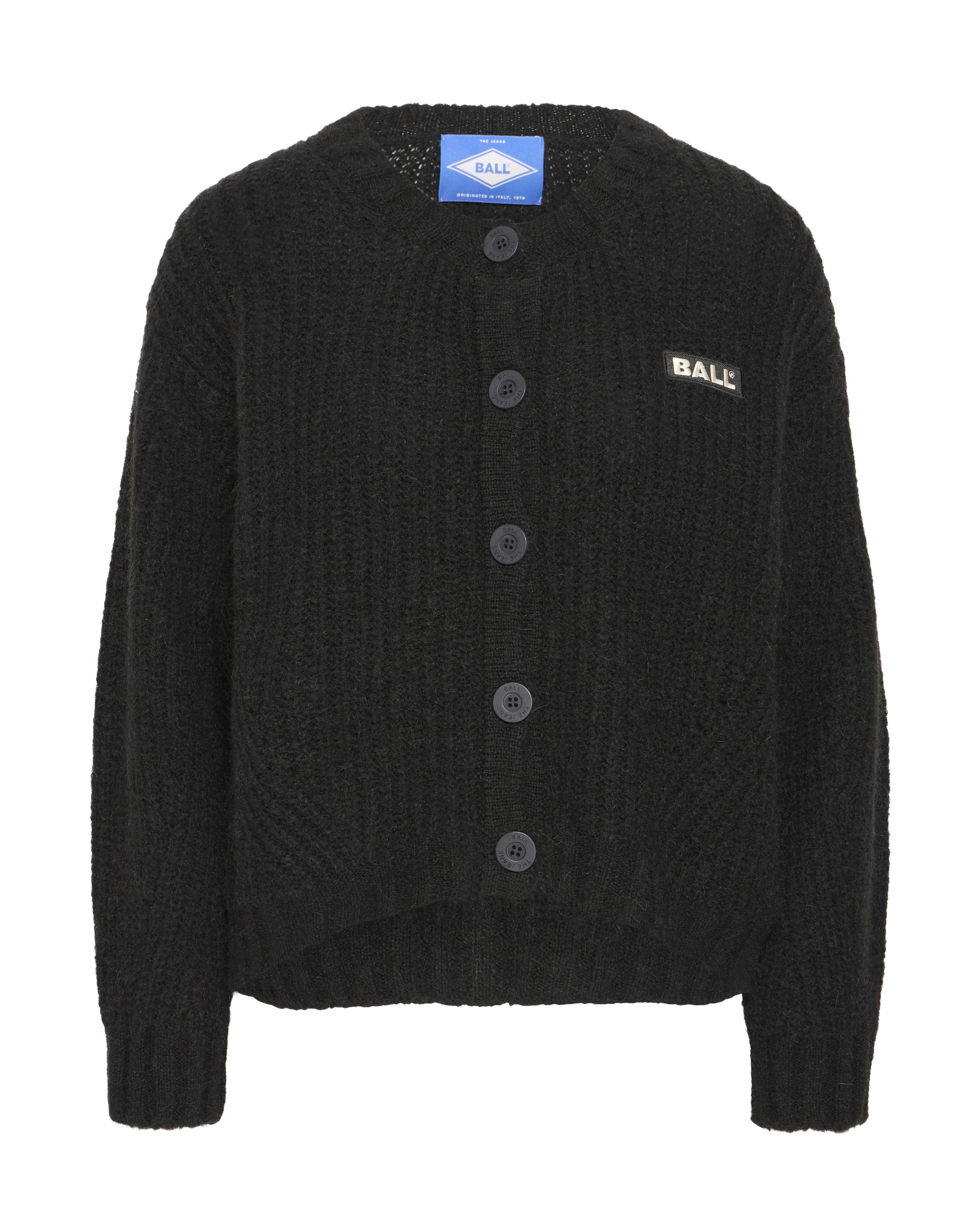 Ball Strickjacke 'STACY' in Schwarz: Vorderseite