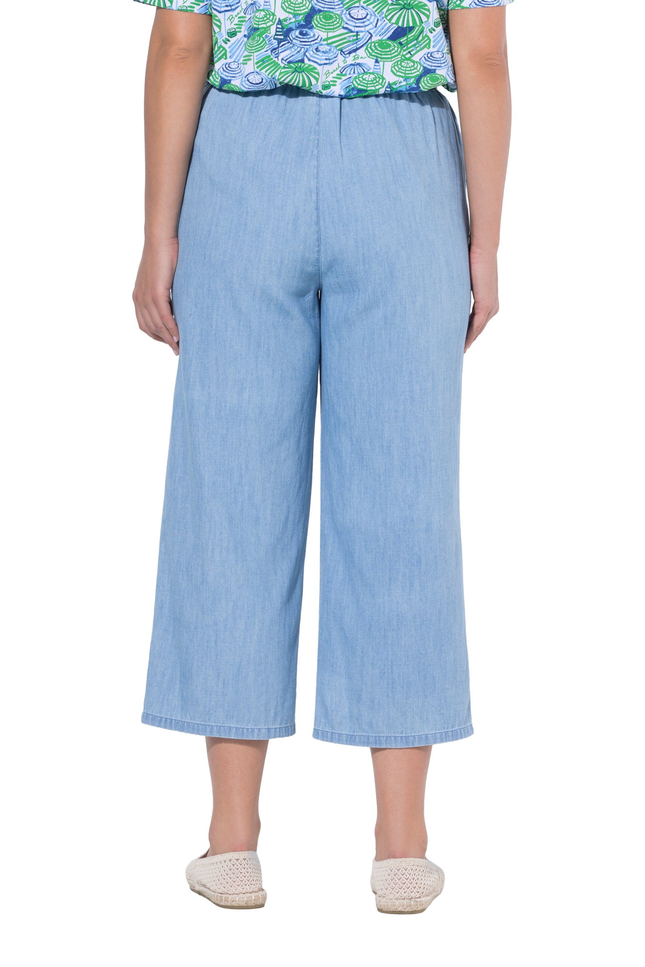 Ulla Popken Wide leg Broek in Blauw