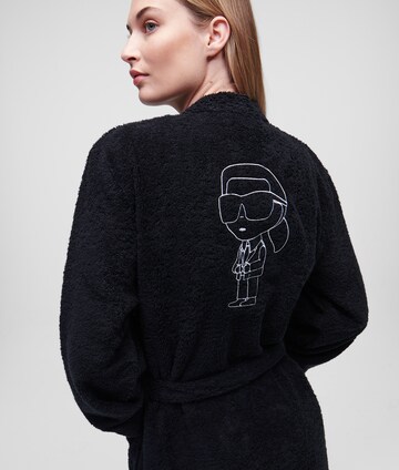 Karl Lagerfeld Badjas lang  'Ikonik' in Zwart