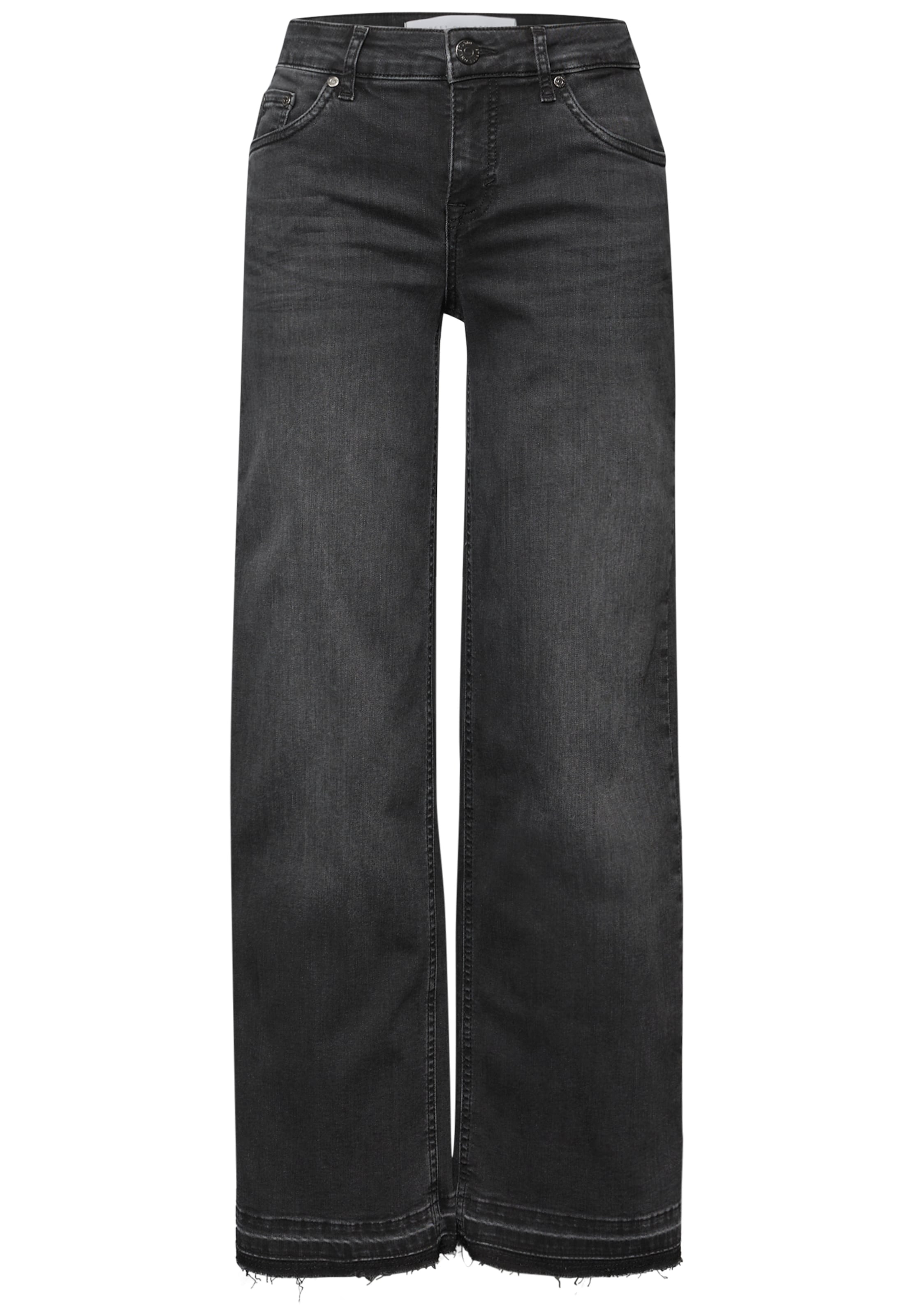 Street One Studio Wide Leg Jeans in Schwarz: Vorderseite