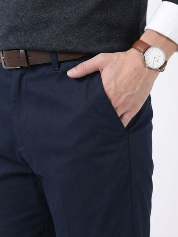 ALLTHEMEN Regular Pleat-Front Pants 'Stofffall' in Blue