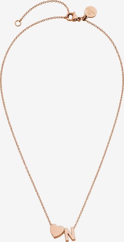 PURELEI - Cadena 'Letter Heart N' en oro: frente