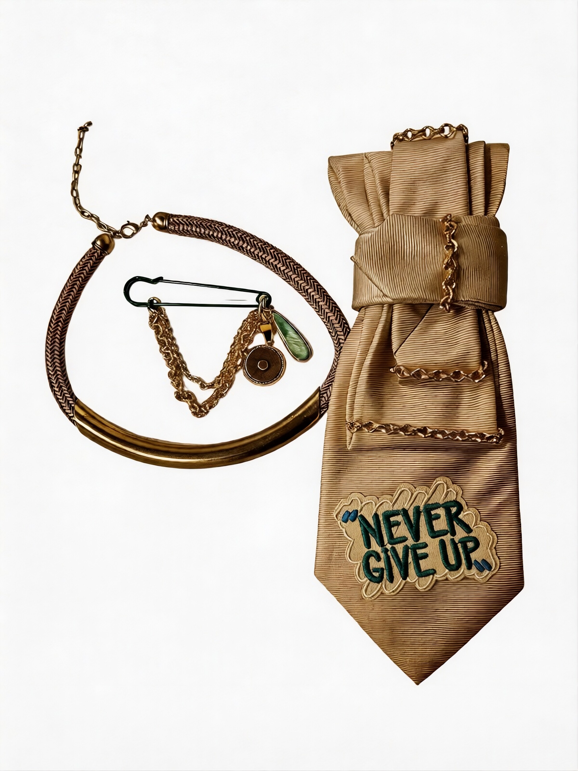 CLAUDIA DE ROSA JEWELRY Necklace 'Tie Jewel "Never Give Up"' in Beige