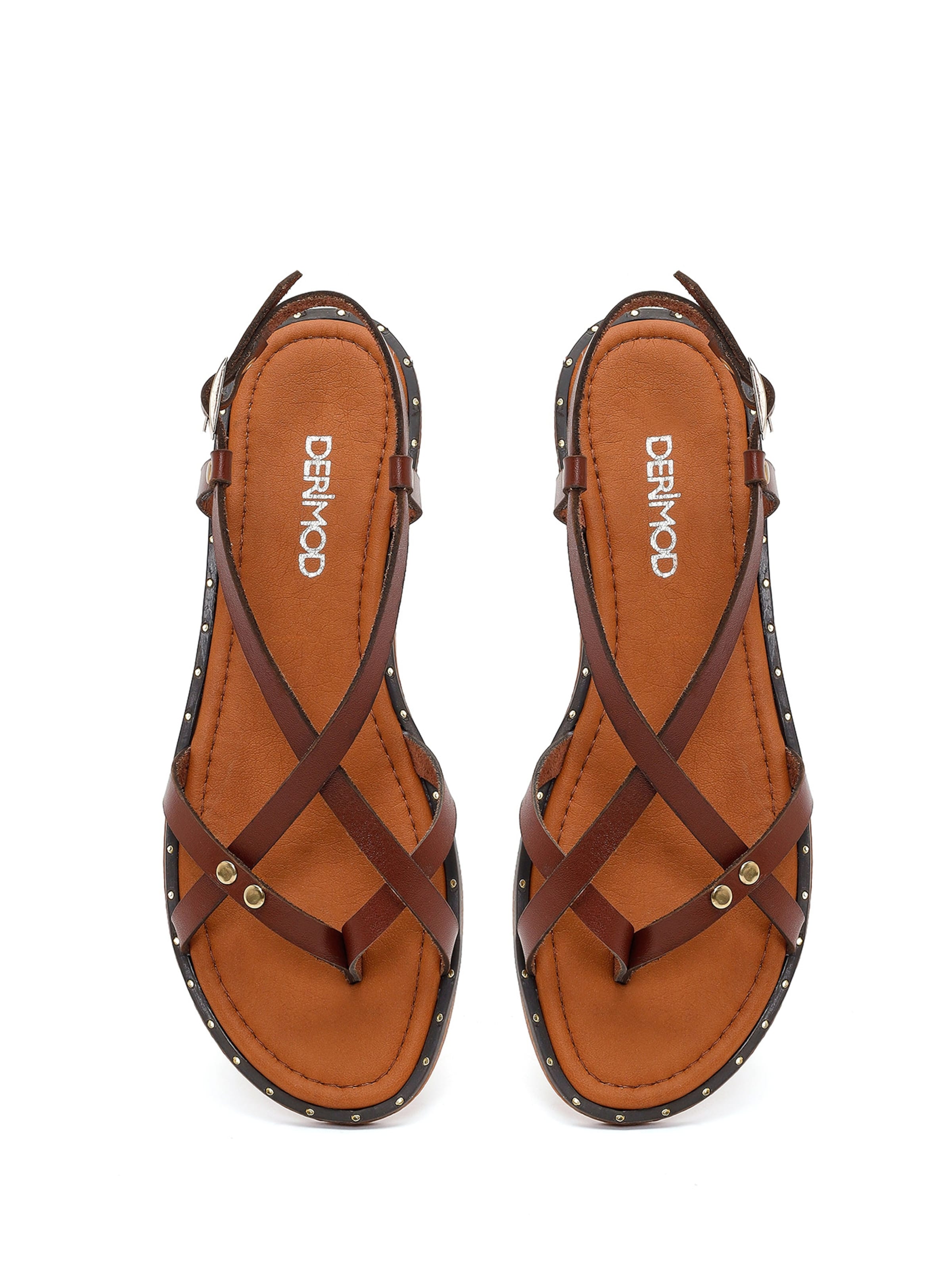 Derimod T-bar sandals in Brown