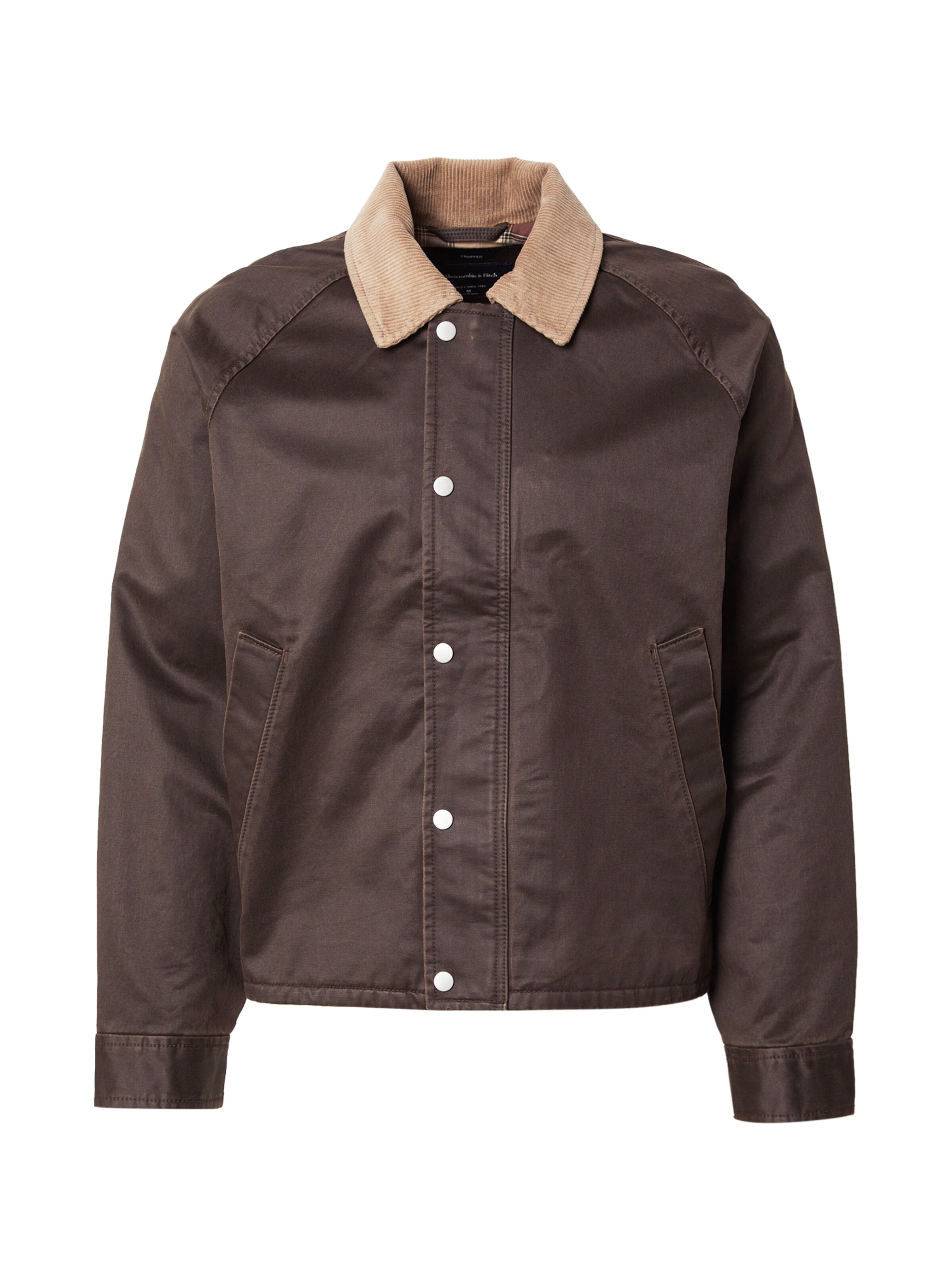Abercrombie & Fitch Φθινοπωρινό και ανοιξιάτικο μπουφάν σε καφέ: μπροστά