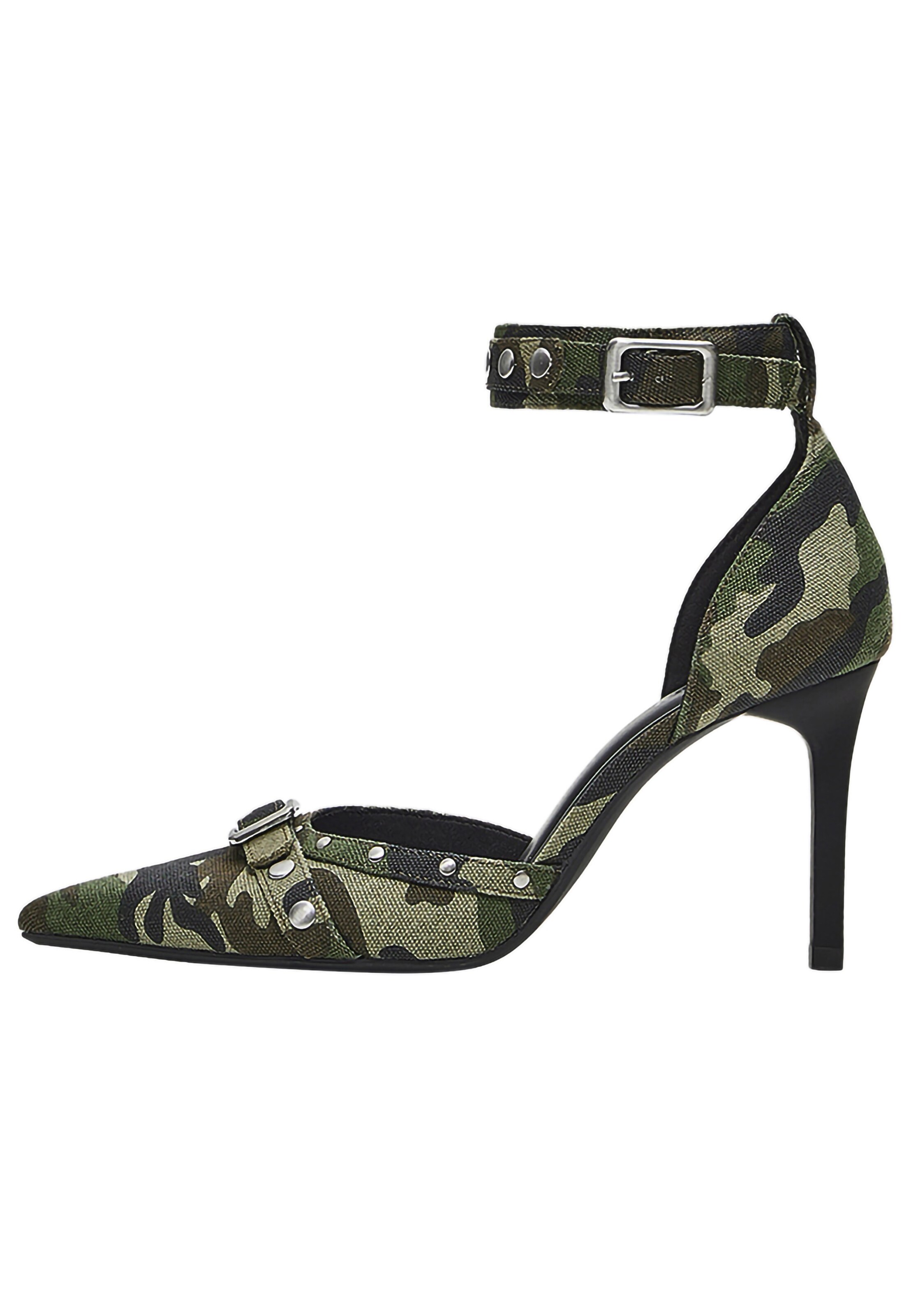Bershka Escarpins en 36 en olive / vert foncé / noir, Vue avec produit