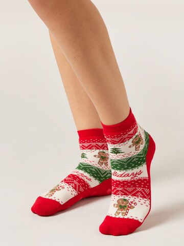 CALZEDONIA Socken 'CHRISTMAS' in Rot: Vorderseite
