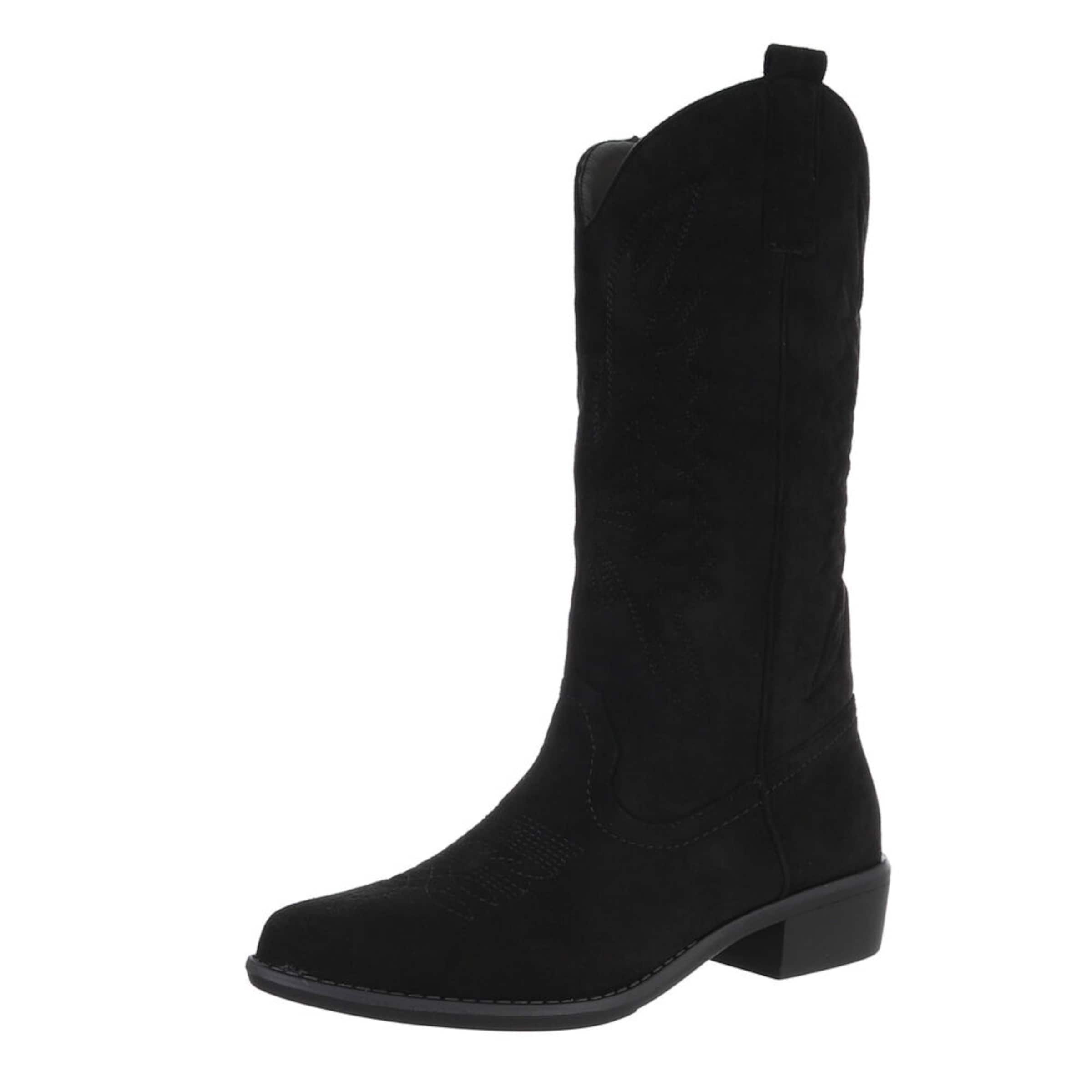 Ital-Design Cowboy Boots in Black: front