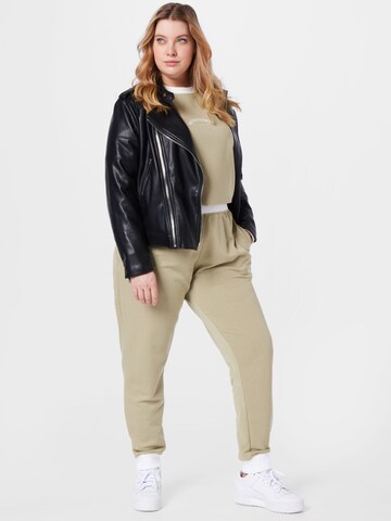 Public Desire Curve Tapered Pants in Beige