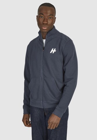 HECHTER PARIS Zip-Up Hoodie in Blue: front