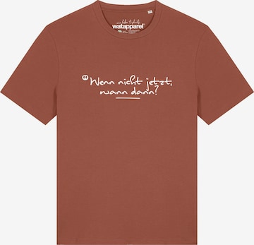 Maglietta 'Wenn Nicht Jetzt Wann Dann' di Watapparel in rosso: frontale