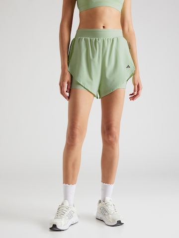 ADIDAS PERFORMANCE Regularen Športne hlače 'Designed For Training Heat.Rdy Hiit 2In1' | zelena barva: sprednja stran