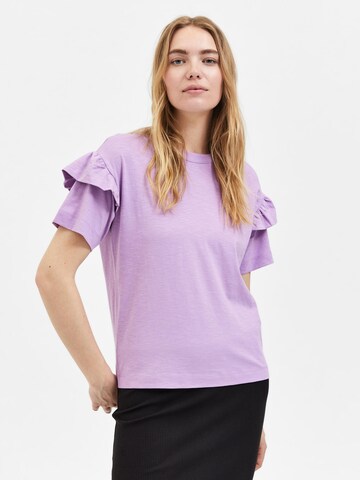 T-shirt 'Rylie' SELECTED FEMME en violet : devant