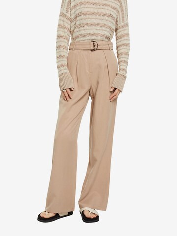 évasé Pantalon à pince ESPRIT en beige : devant