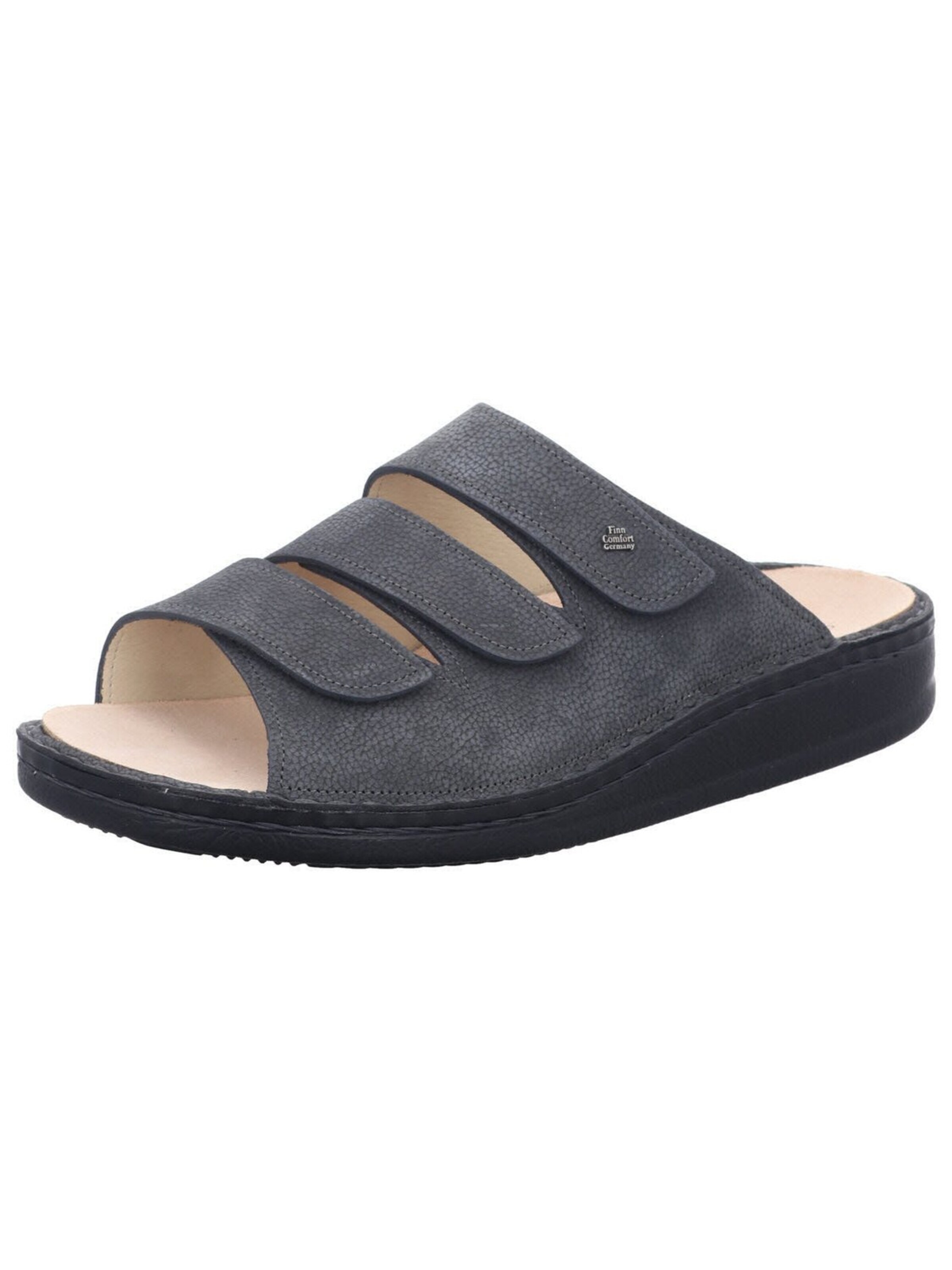 Finn Comfort Pantolette 'Pantolette Herren 01508 419388 Echtleder in grau'‌‌ in Grau: Vorderseite