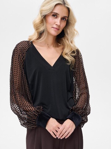Blue Shadow Bluse‌‌‌‌ in Schwarz: Vorderseite