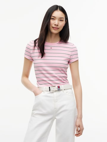 Tommy Jeans Póló 'ESSENTIAL' - rózsaszín: elől