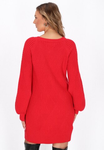 faina Knit dress in Red