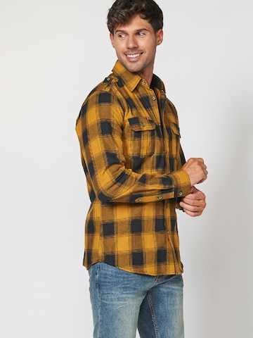 KOROSHI Regular fit Overhemd in Geel: voorkant