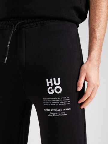 Effilé Pantalon 'Dapurlonga' HUGO en noir