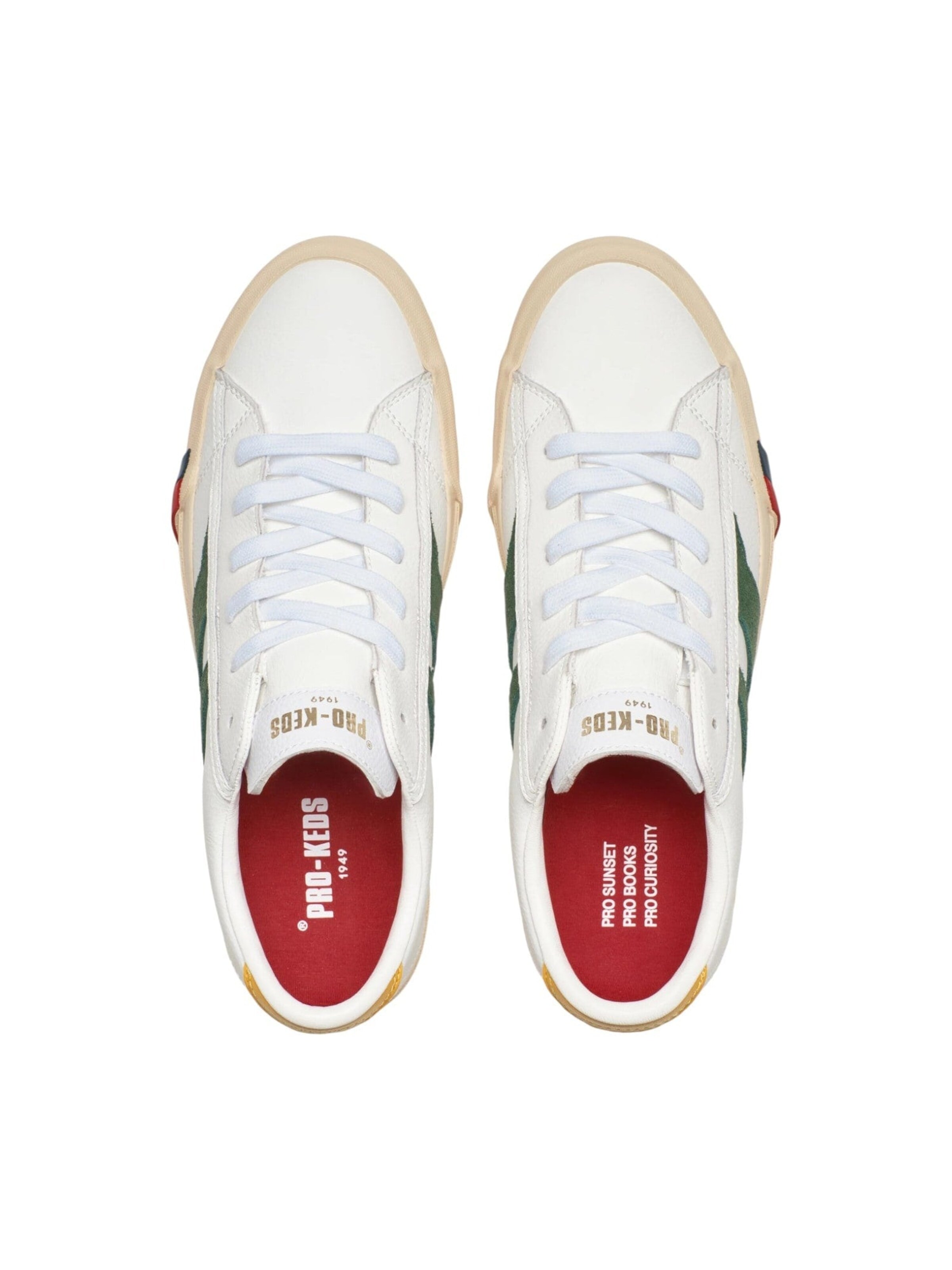 Pro-Keds Sneakers 'Royal Classic in White and Green Leather' in White