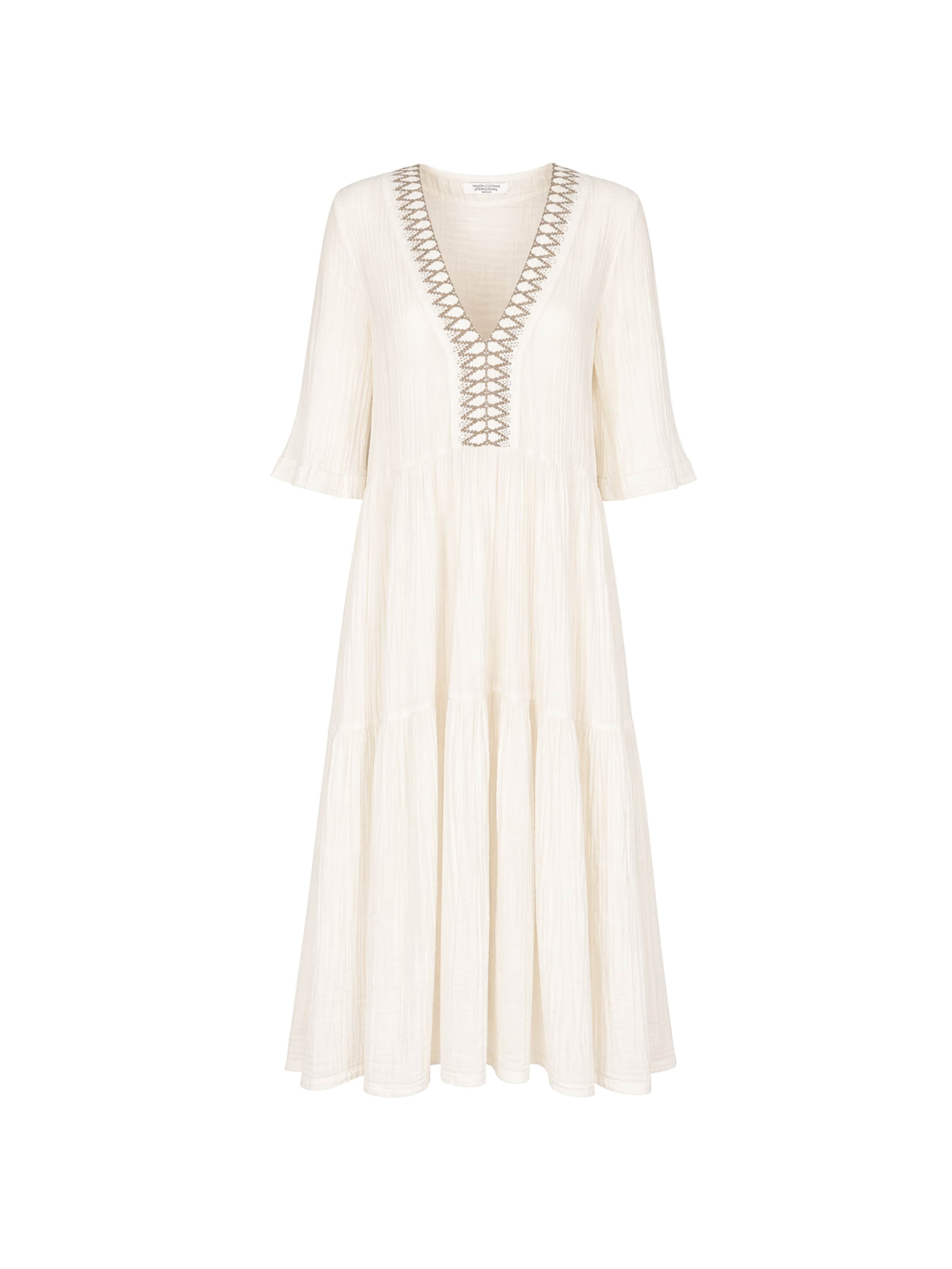 Haris Cotton Dress in Beige: front