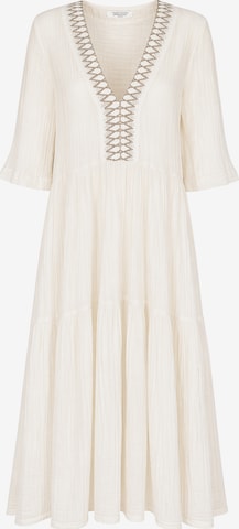 Haris Cotton - Vestido 'Maxi Dress in Textured Cotton with Laced Trim V Neck' en beige: frente
